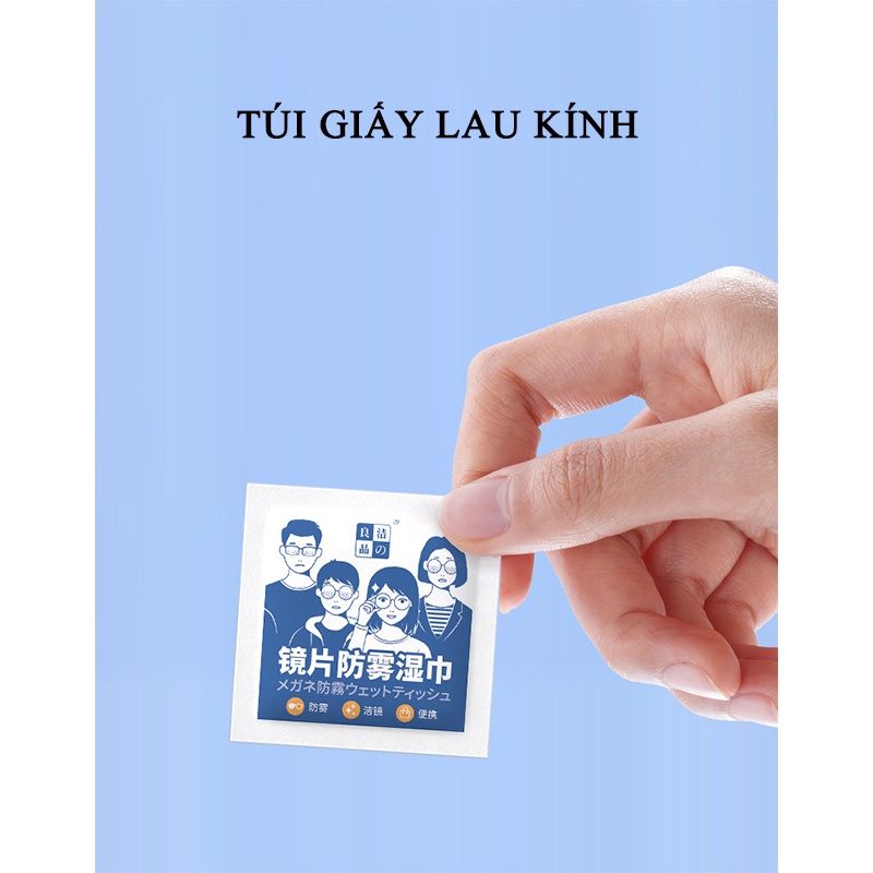 Khăn lau kính Nano hộp 100 tờ khăn giấy chống bám hơi nước, giấy lau kính chống mờ sương, mồ hôi, chống nhờn chống bụi