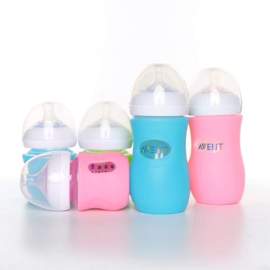 Bình thủy tinh tự nhiên Philips bọc cao su 9oz / 4oz