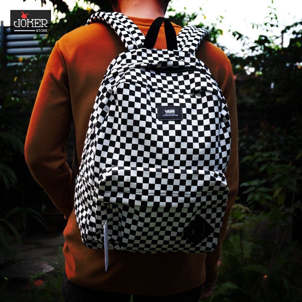 Balo Đi Học Nam Nữ  Van.s Old Skool Black/White Checkerboard