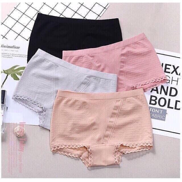 Lố 10 quần lót đùi nâng mông chất cotton viền ren mã 1888