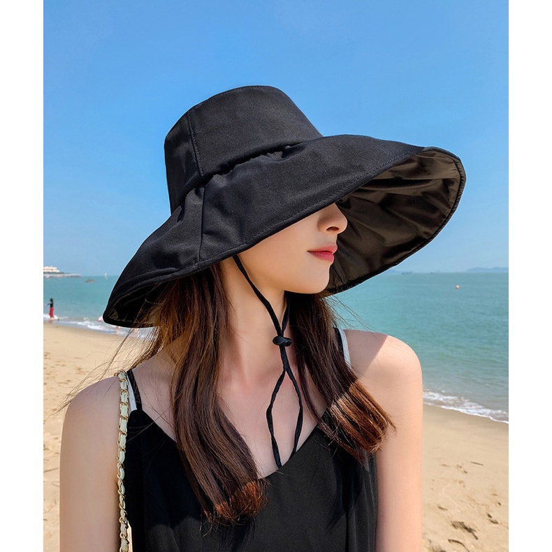 Mũ Vành Chống Nắng Chống Tia UV Lót Da Màu Trơn L2059