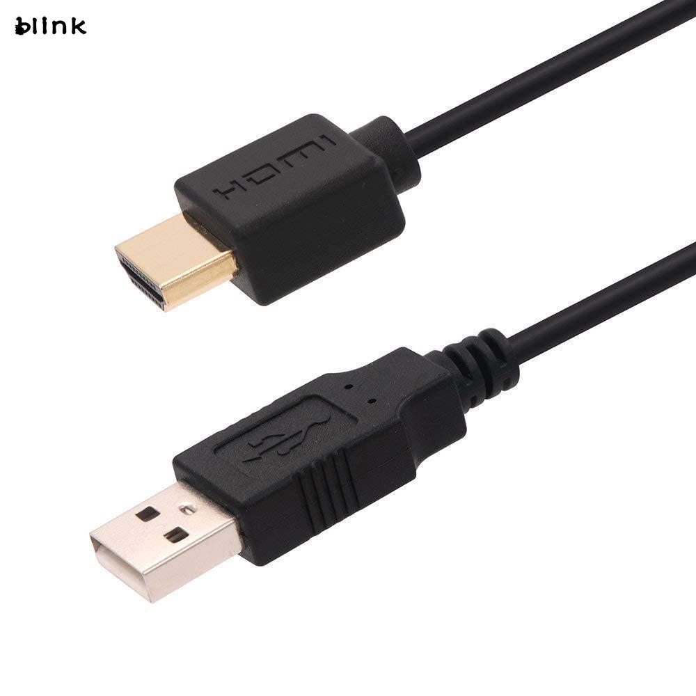 Dây cáp sạc màu đen chuyển đổi từ USB sang cổng HDMI HDTV