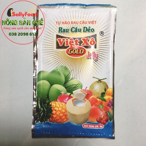 Hộp 12 Gói Bột Rau Câu Dẻo Việt Xô Gold 10gr/gói - Nông Sản Quê SallyFood