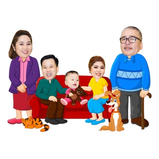 Chibi Gia Đình trang trí sinh nhật
