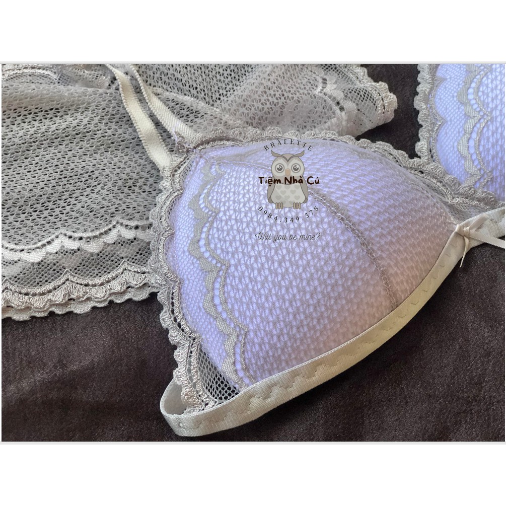 Set bra thiết kế sexy, Đồ lót nữ màu trắng ren xanh gợi cảm ôm ngực nguyên set gồm áo + quần | BigBuy360 - bigbuy360.vn