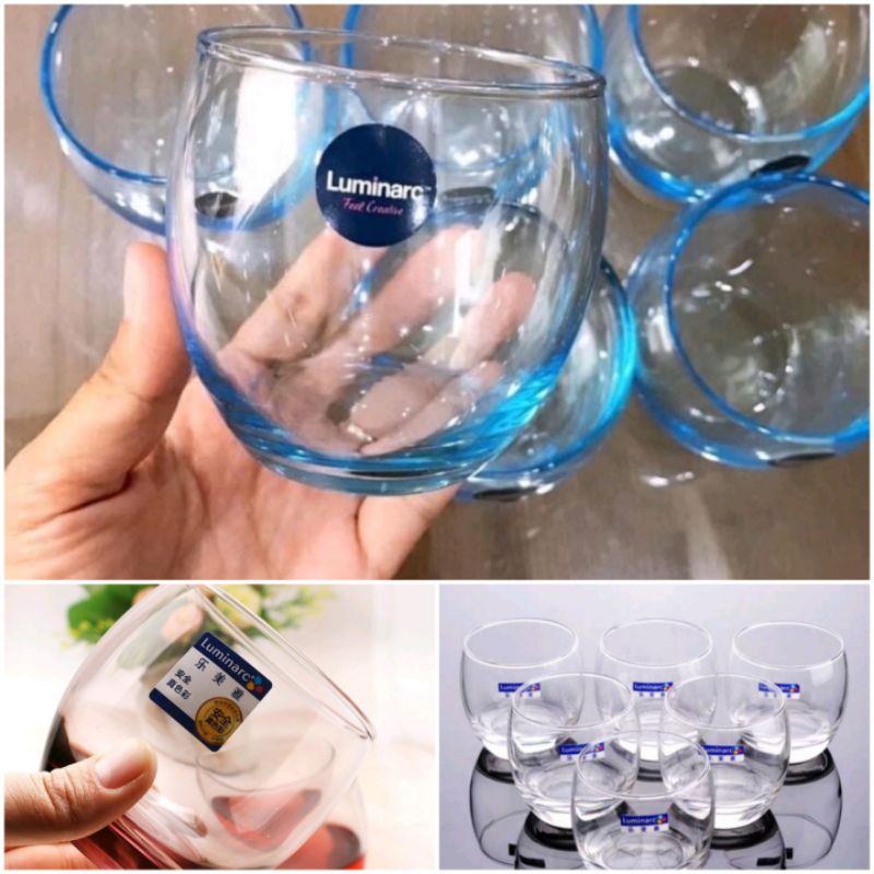 #Hàng chính hãng#  Cốc trứng dáng lùn Luminarc 3 màu trắng, xanh, tím - thủy tinh siêu nhẹ trong suốt, chịu nhiệt