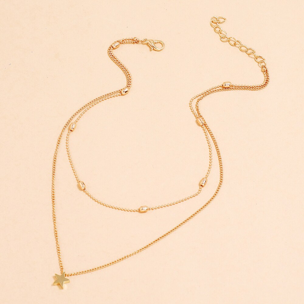 ✨Girlunderwear ✨2021 Fashion Sequ  Multi Layer long Necklaces Pendant Bohemian Pendant Necklace for Women Bijoux Jewelry Accessories