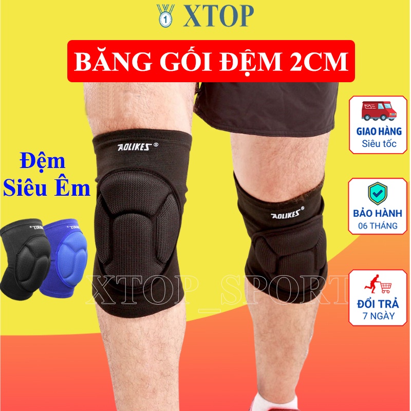 Bó gối thể thao có đệm chống chầy xước, Bảo vệ đầu gối nhập khẩu chính hãng Aolikes 0217A ( 2 chiếc )