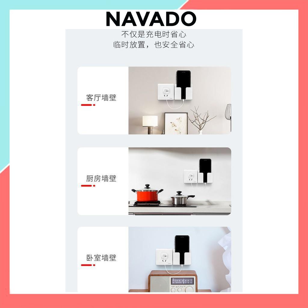 Kệ  Dán Tường để điện thoại, Remote, Đồ Dùng Giá Đỡ Sạc Điện Thoại - Có Móc Treo Giữ Dây Điện đa năng GDT01 SUVADO