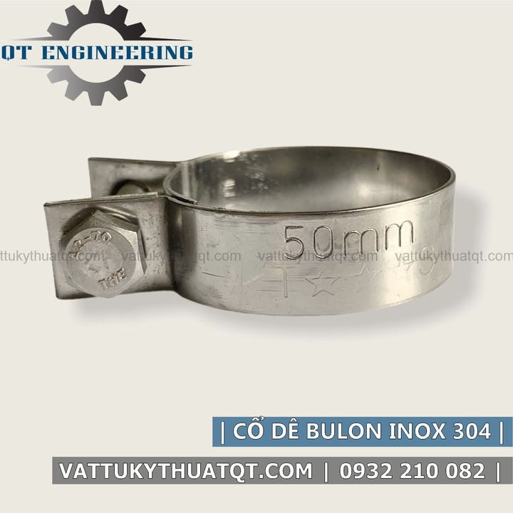 Cổ Dê Bulong Inox 304, Cổ Dê Siết Ống