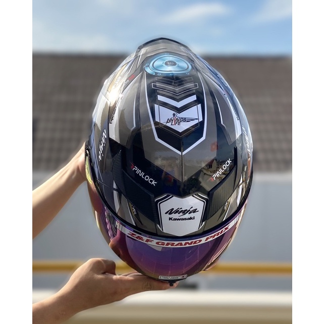 MŨ BẢO HIỂM FULLFACE M138B ĐEN BÓNG LÊN TEM KAWASAKI XÁM CỰC NGẦU, TẶNG TÚI ĐỰNG NÓN VÀ BH 12 tháng