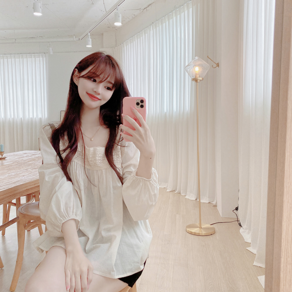 Áo kiểu cổ vuông dài tay thời trang 36056