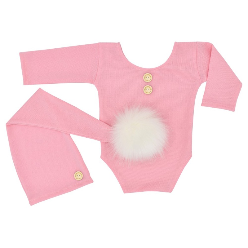 Bộ Áo Liền Quần Bằng Lông Dệt Kim Kèm Mũ Cho Bé Sơ Sinh