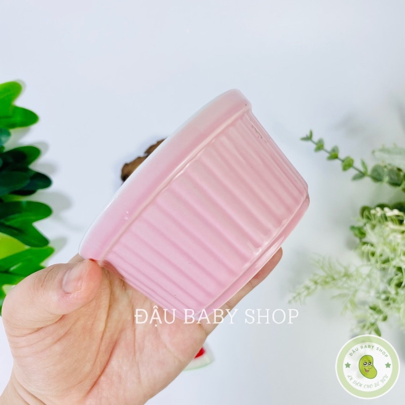 Bát ăn dặm, chén ăn dặm gốm sứ Ramenkin có nắp cho bé tập ăn dặm 150ml