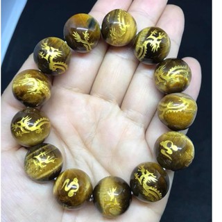 VÒNG TAY MẮT HỔ CHẠM RỒNG 16LY