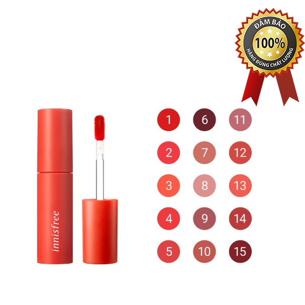 Son tint lì mềm mượt [innisfree] Vivid Cotton Ink #13: Scarlet Maple 4g