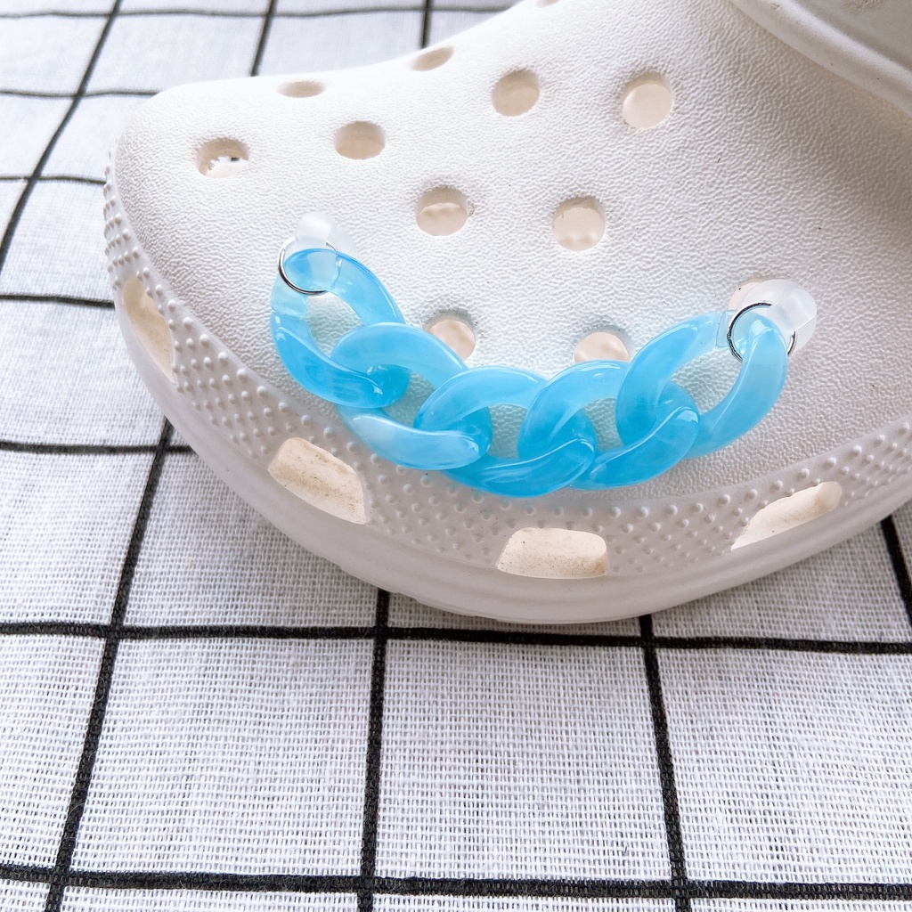 sticker dép crocs1 Dây Chuỗi Hạt Xỏ Giày Trang Trí DIY Nhiều Màu