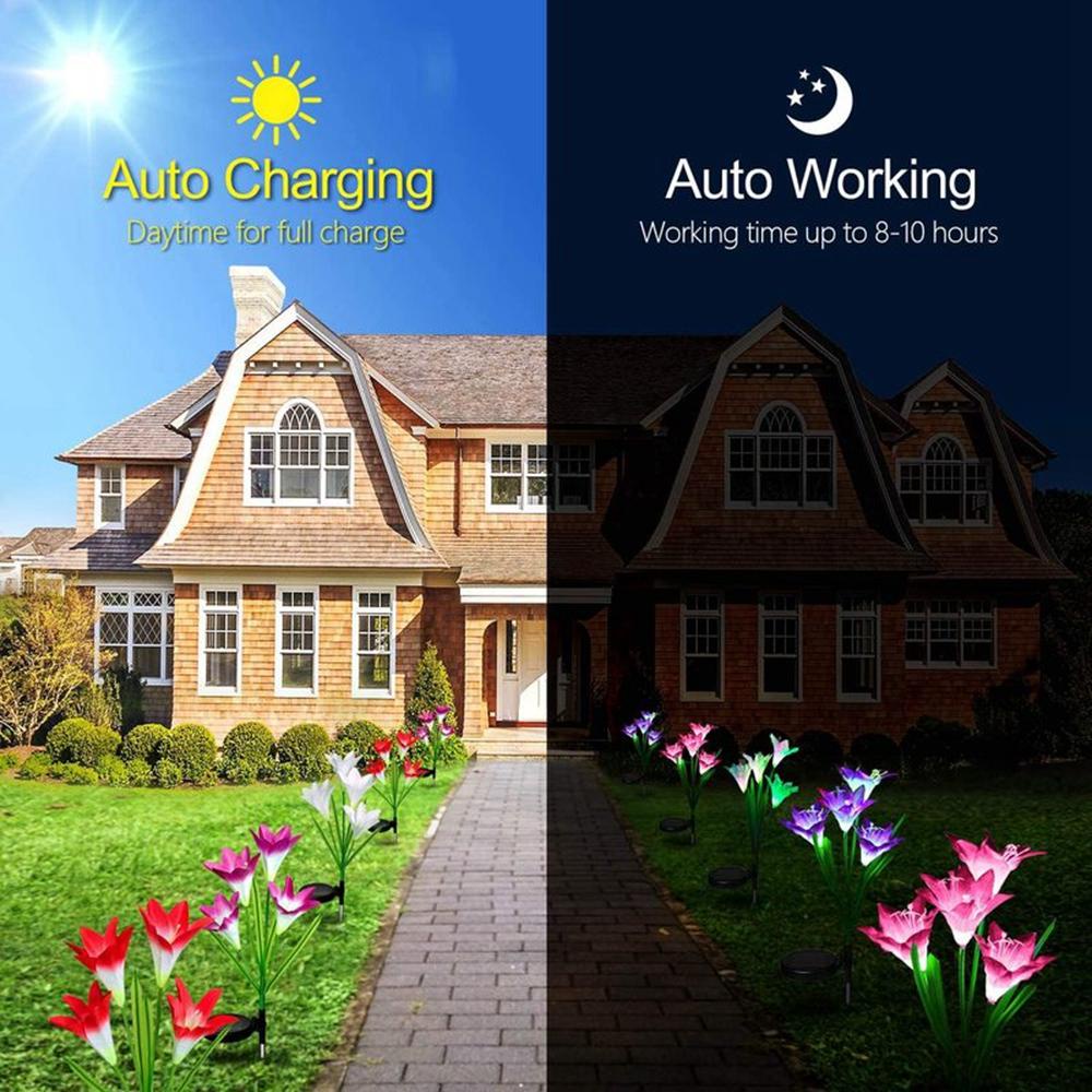 YIYU Đèn Trang Trí Sân Vườn Sử Dụng Năng Lượng Mặt Trời Chống Thấm Nước 600AMH