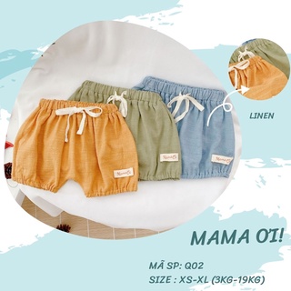 Q02 Quần đùi bé trai bé gái mẫu bí ngộ nghĩnh làm từ vải Linen cho bé yêu từ 0 - 3 tuổi của Mama Ơi - Thời trang cho bé