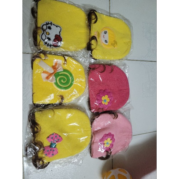 Nón  len tóc giả cho bé