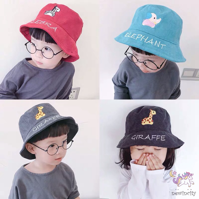 Nón tai bèo thêu hình dễ thương phong cách Hàn Quốc cho bé