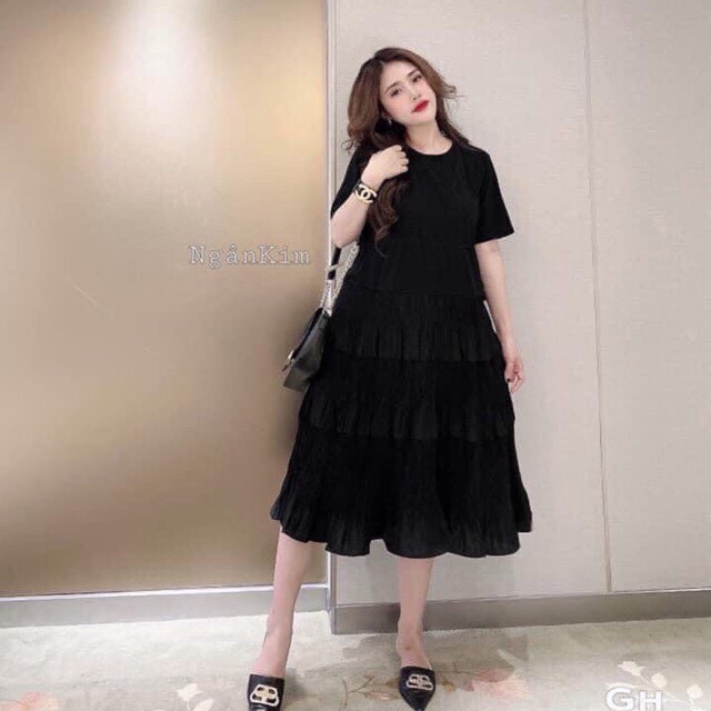 Đầm bầu thiết kế thời trang chất cotton 40-68kg Váy bầu xinh mùa hè rút eo