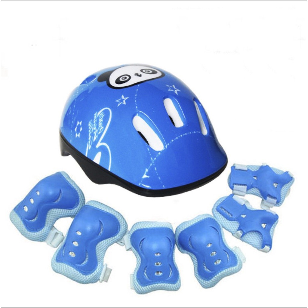 Bảo vệ cho bé 4-12 tuổi chơi thể thao khỏi chấn thương Panda Helmet (xanh)