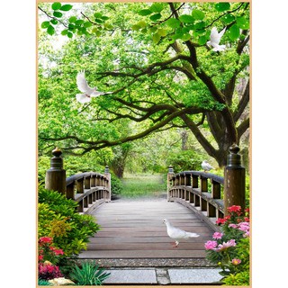 Tranh dán tường VTC Tranh phong cảnh thiên nhiên lối đi khu rừng UD1196K