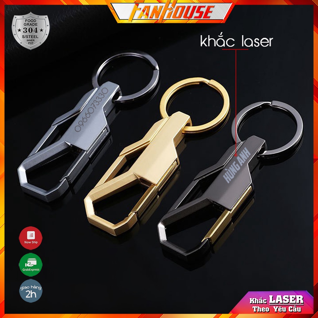 Móc khoá chống gỉ bền mãi theo năm tháng Fan House khắc tên, sdt theo yêu cầu , móc chìa khóa ô tô đẹp