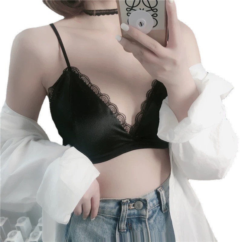 Áo bra Áo lót nữ bralette satin trơn mịn viền ren quyến rũ pasana0062 | BigBuy360 - bigbuy360.vn