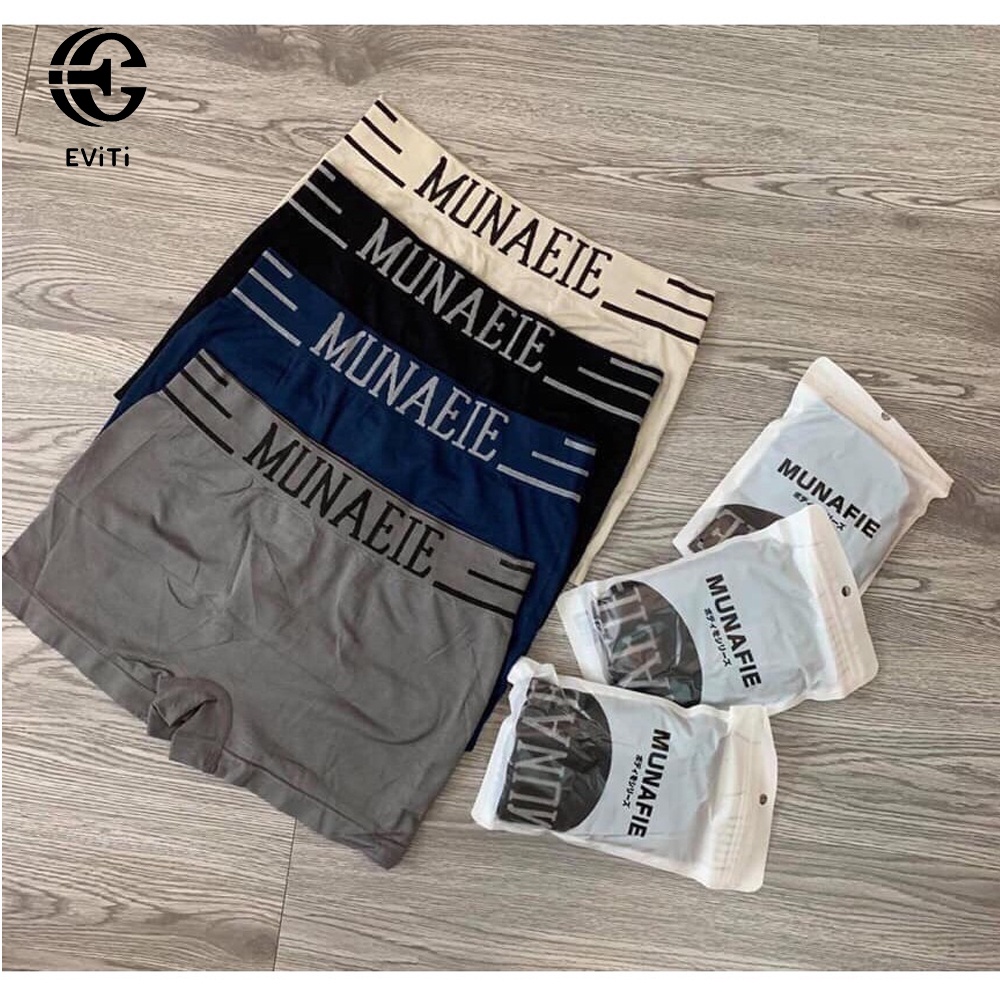 Quần sịp nam - Sịp đùi boxer Munafie túi zip sang trọng - Quần lót dệt kim nhiều màu sắc - FREESIZE
