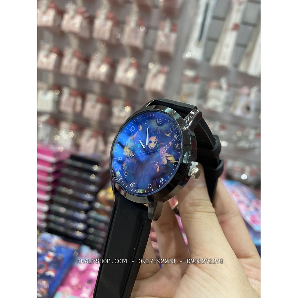 Đồng hồ tròn kim đeo tay hình Kimetsu (Thanh gươm diệt quỷ) màu đen siêu hot cho các bé | BigBuy360 - bigbuy360.vn