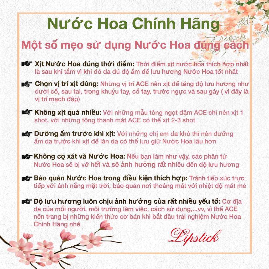 Nước hoa nữ Sì EDP , nước hoa nữ thơm lâu quyến rũ chính hãng LIPSTICK