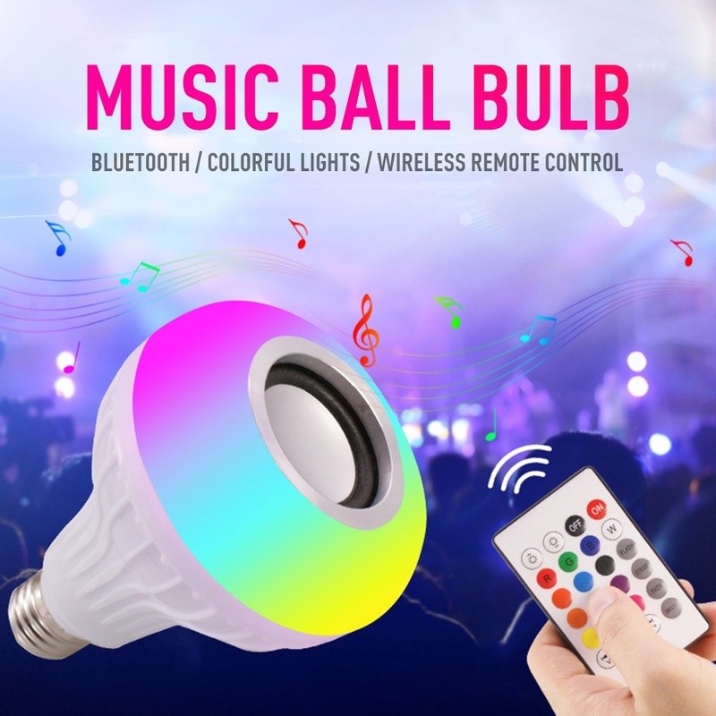 Bóng Đèn Led Đổi Màu E27 Tích Hợp Loa Bluetooth Điều Khiển Từ Xa Thay Đổi Màu Sắc Độc Đáo