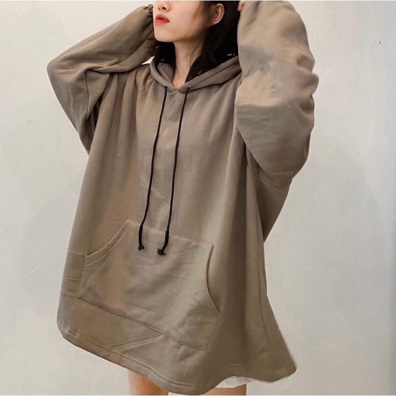 Áo  Hoodie Nỉ Tay Bồng Nữ Unisex [FREESHIP]  Áo tay bông có mũ ulzzang màu Xanh | Hồng | Rêu nam nữ HOT