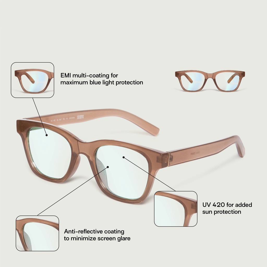 Kính Sunnies Studios Chống Ánh Sáng Xanh Gọng Vuông Theo Sable