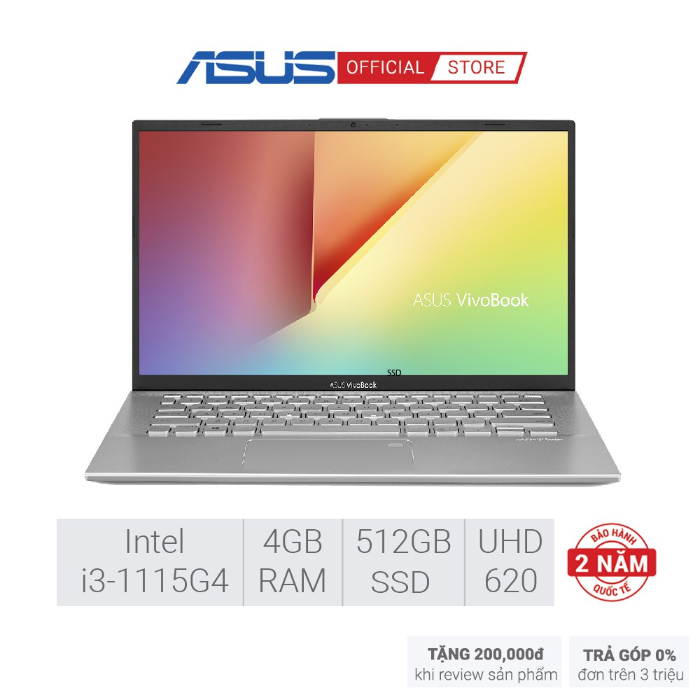 Laptop ASUS VivoBook A515EA-BQ489T | i3-1115G4 | 4GB | 512GB | Graphics | 15.6' | Win 10 | BigBuy360 - bigbuy360.vn