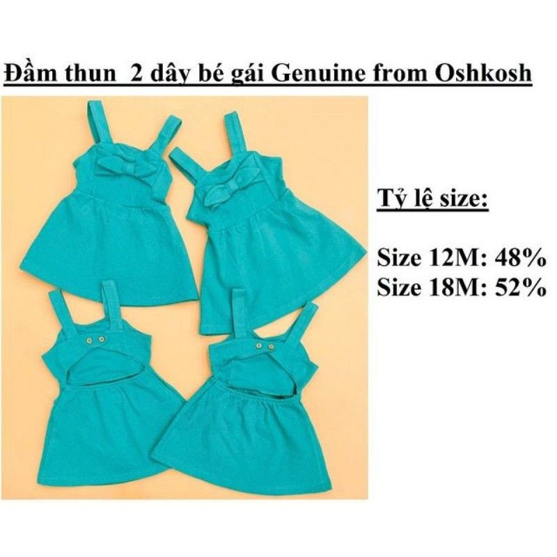 Đầm thun 2 dây bé gái Genuine from Oshkosh , Việt Nam xuất xịn