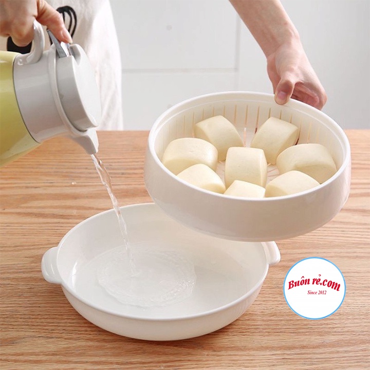 Bộ khay hấp đa năng Việt Nhật , Bộ khay hấp lò vi sóng chịu nhiệt tốt 2 tầng tiện lợi - 01540 - Buôn Rẻ