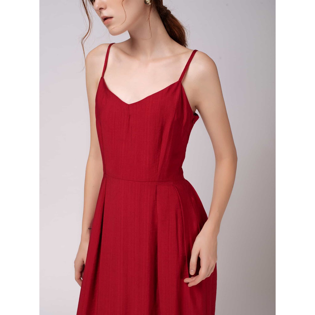 Đầm Dây Vải Tơ Xước Đỏ - YV LE & CO | BigBuy360 - bigbuy360.vn