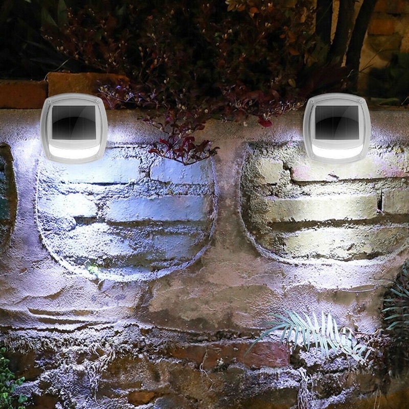 Đèn LED 8 bóng IP65 gắn tường sử dụng năng lượng mặt trời chống thấm nước siêu sáng