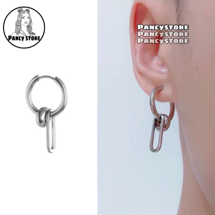 bông tai khuyên tai nam nữ vòng hạt tròn titan Unisex