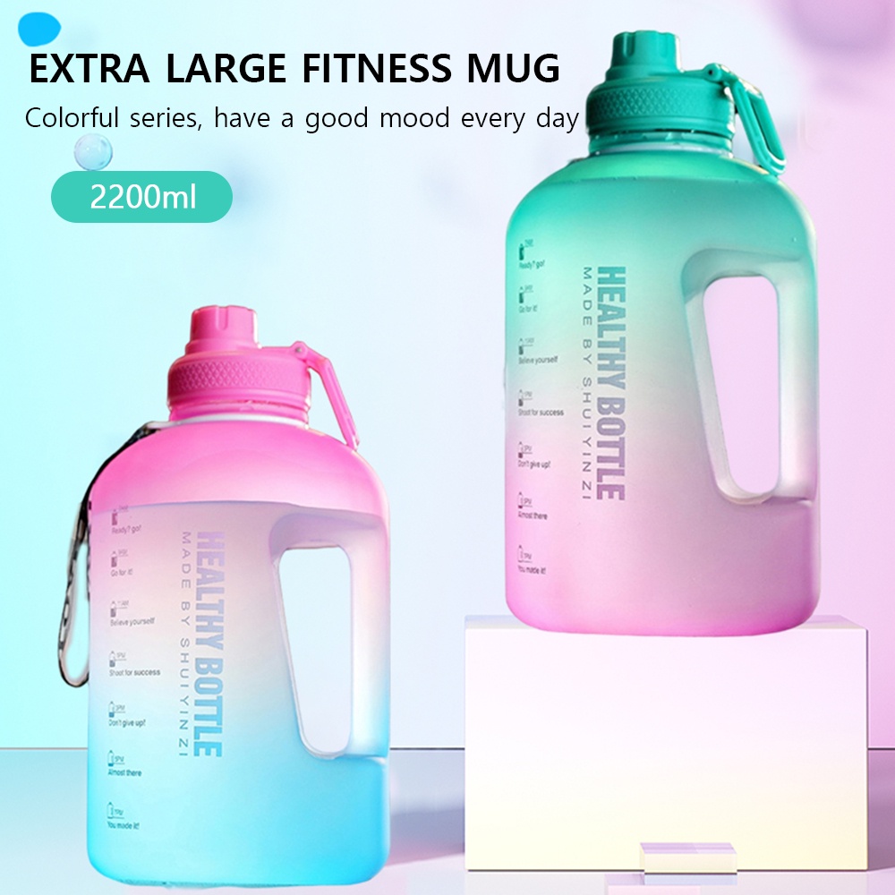 Bình đựng nước không BPA dung tích lớn có thể nhắc nhở uống nước cho tập gym ngoài trời