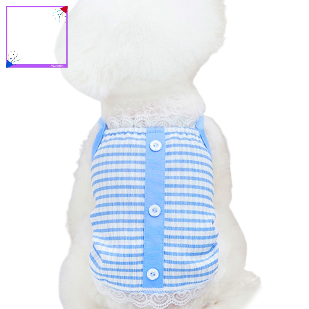 Áo Sơ Mi Không Tay Chống Nắng Họa Tiết Sọc Caro Thời Trang Dành Cho Cún Cưng