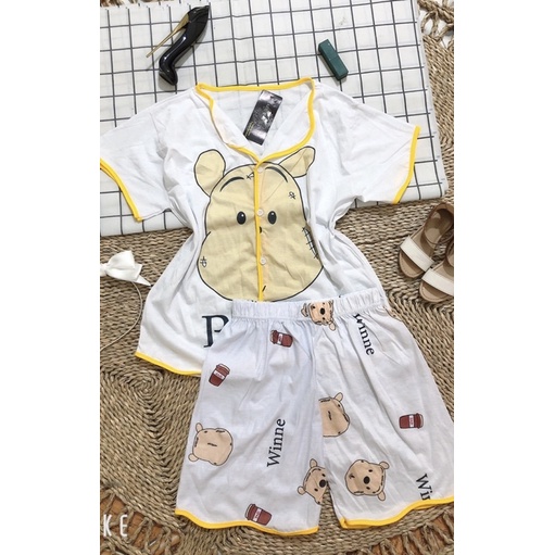 Bộ đồ ngủ nữ pijama thun cotton form rộng thoải mái