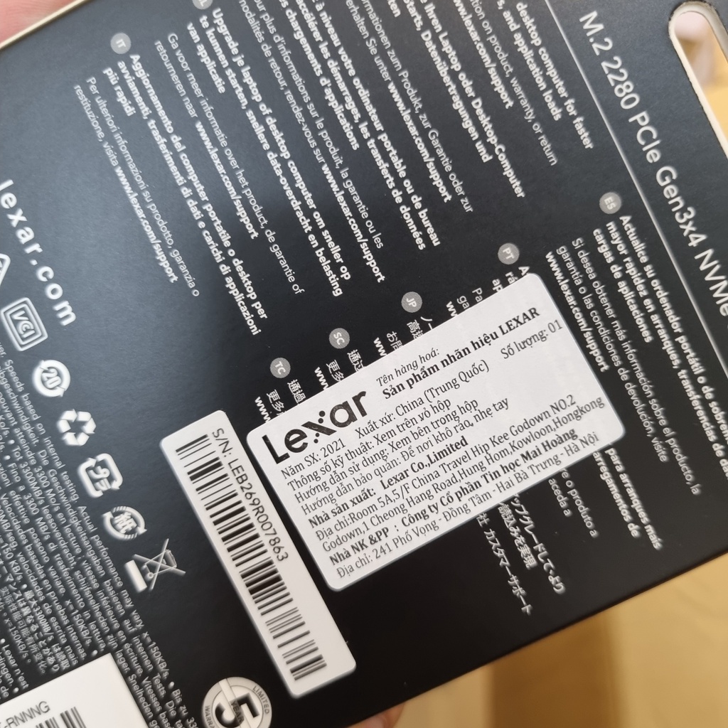 ✔️CHÍNH HÃNG MAI HOÀNG PP✔️ Ổ Cứng SSD M2 PCIe Lexar NM620 1TB M.2 2280 - Bảo hành 60 tháng | BigBuy360 - bigbuy360.vn