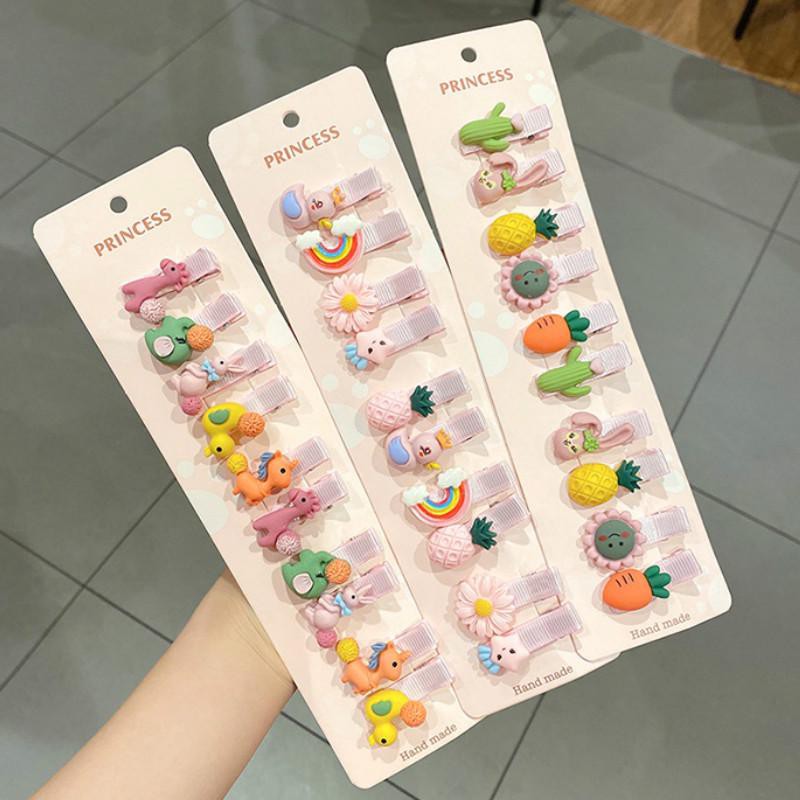 Set 10 Kẹp Tóc Kiểu Dáng Hoạt Hình Cho Bé Siêu Cute