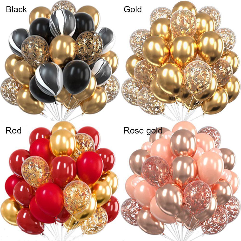 LONTIME 30 Bong Bóng Latex Ánh Kim Loại Trang Trí Tiệc Sinh Nhật &amp; Tiệc Mừng Em Bé Mới