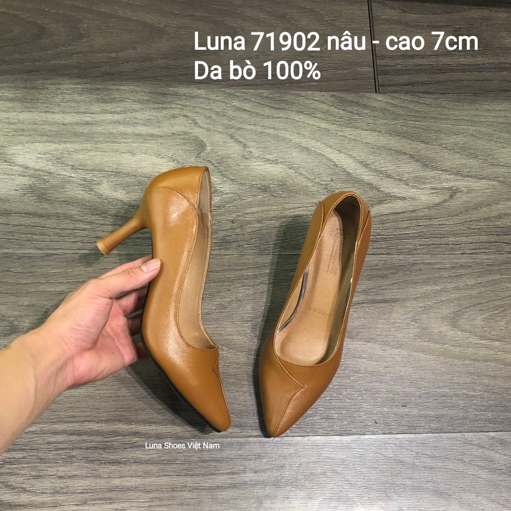 Giày cao gót nữ 7p LUNASHOES 71902 bảo hành 2 năm 1 đổi 1 thời trang hàng hiệu giầy vnxk giầy trung niên nữ