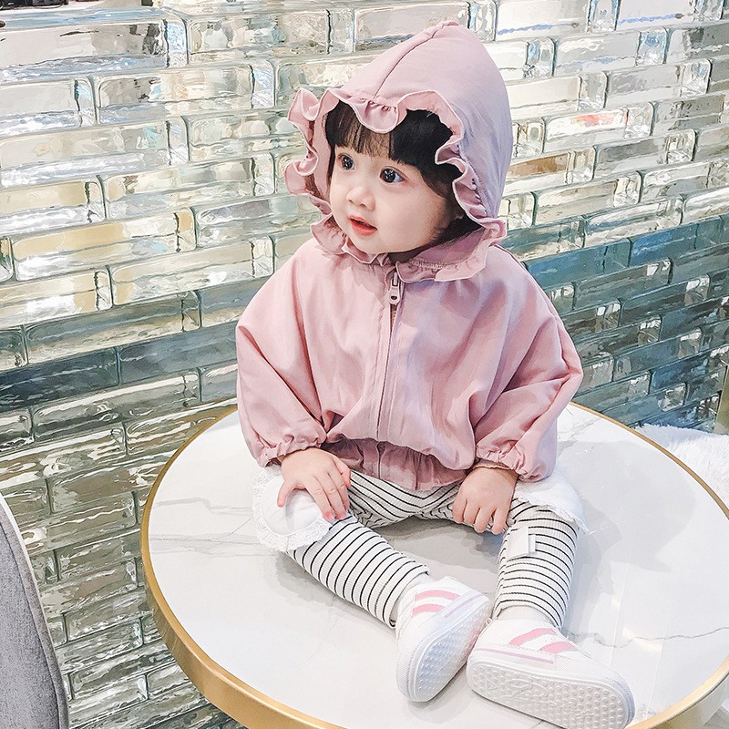 Áo Khoác Chiffon Mỏng Có Mũ Trùm Chống Nắng Thời Trang Cho Bé